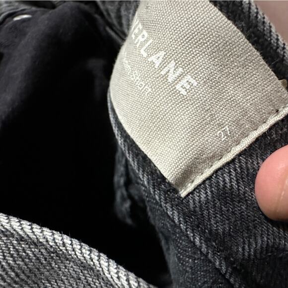 Everlane Gray Charcoal Wash Raw Hem Mid Rise Denim Jean Shorts Size 27 - Picture 6 of 9